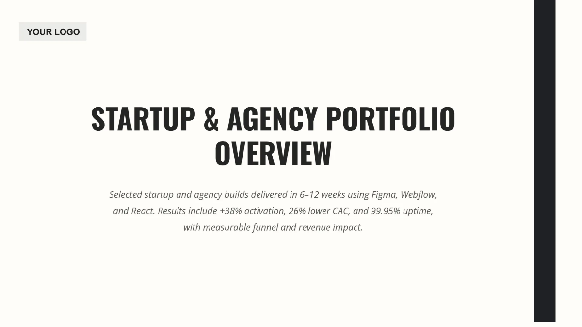 Free Portfolio for Startups & Agencies Template to Edit Online
