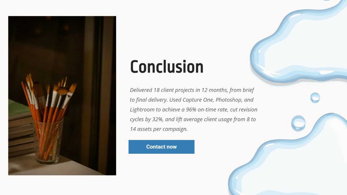 Free Photographer & Artist Portfolio Deck Template to Edit Online