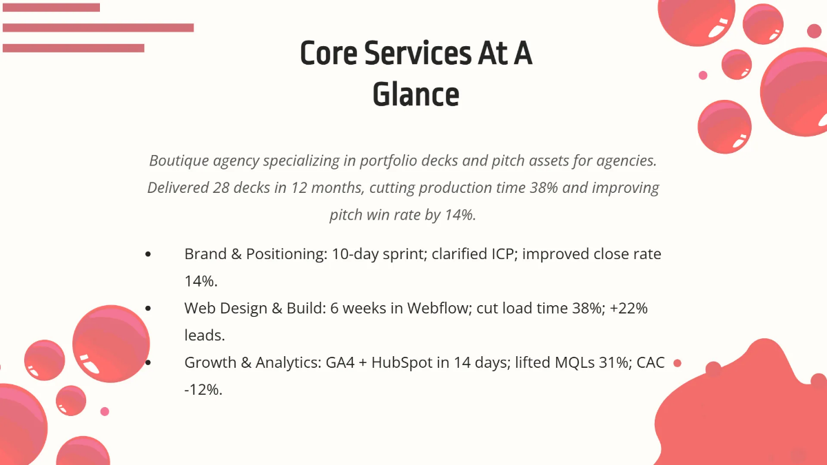 Free Portfolio Deck for Agencies Template to Edit Online