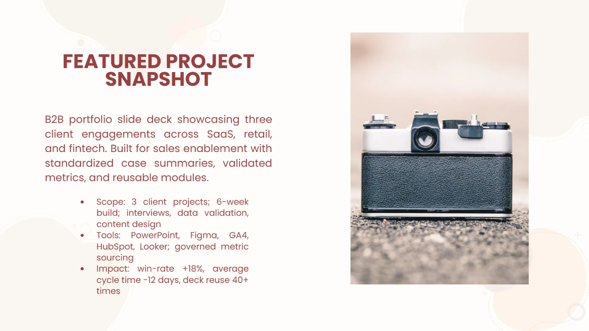 Free Portfolio Slides with Client Projects Template to Edit Online