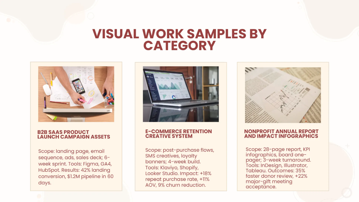 Free Portfolio Slides with Client Projects Template to Edit Online