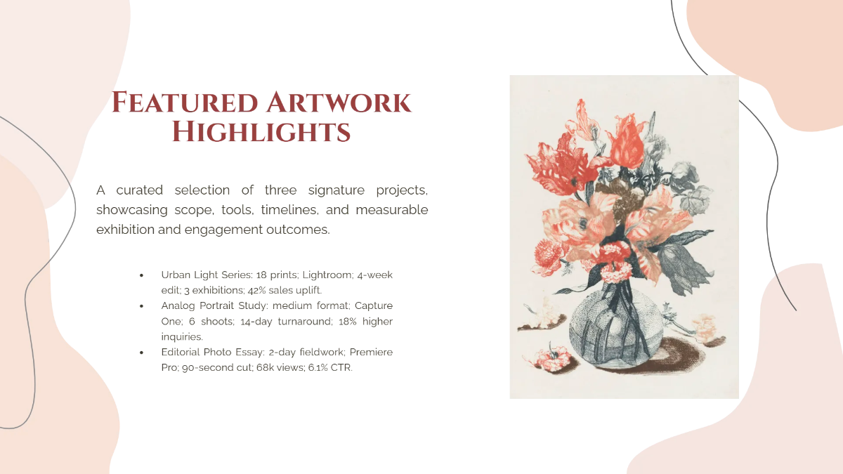 Free Art & Photography Portfolio Presentation Template to Edit Online