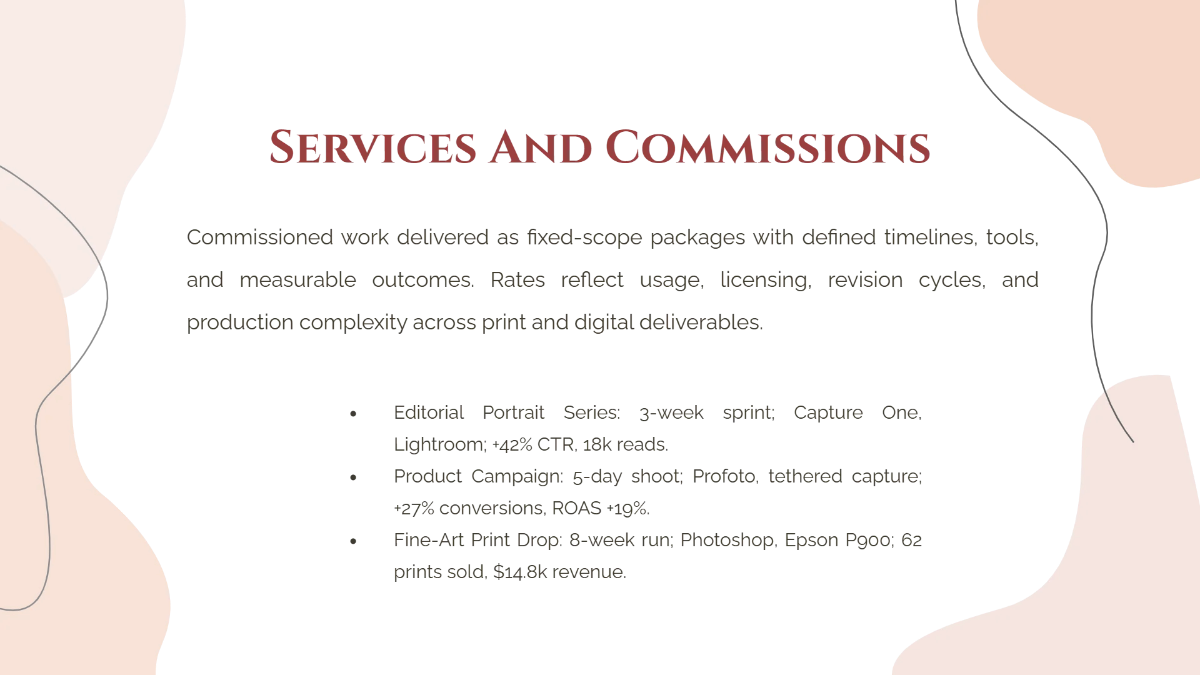 Free Art & Photography Portfolio Presentation Template to Edit Online