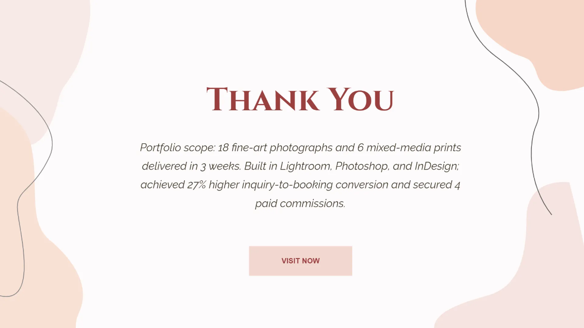 Free Art & Photography Portfolio Presentation Template to Edit Online