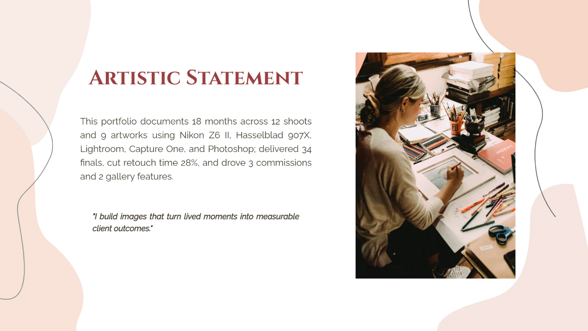 Free Art & Photography Portfolio Presentation Template to Edit Online