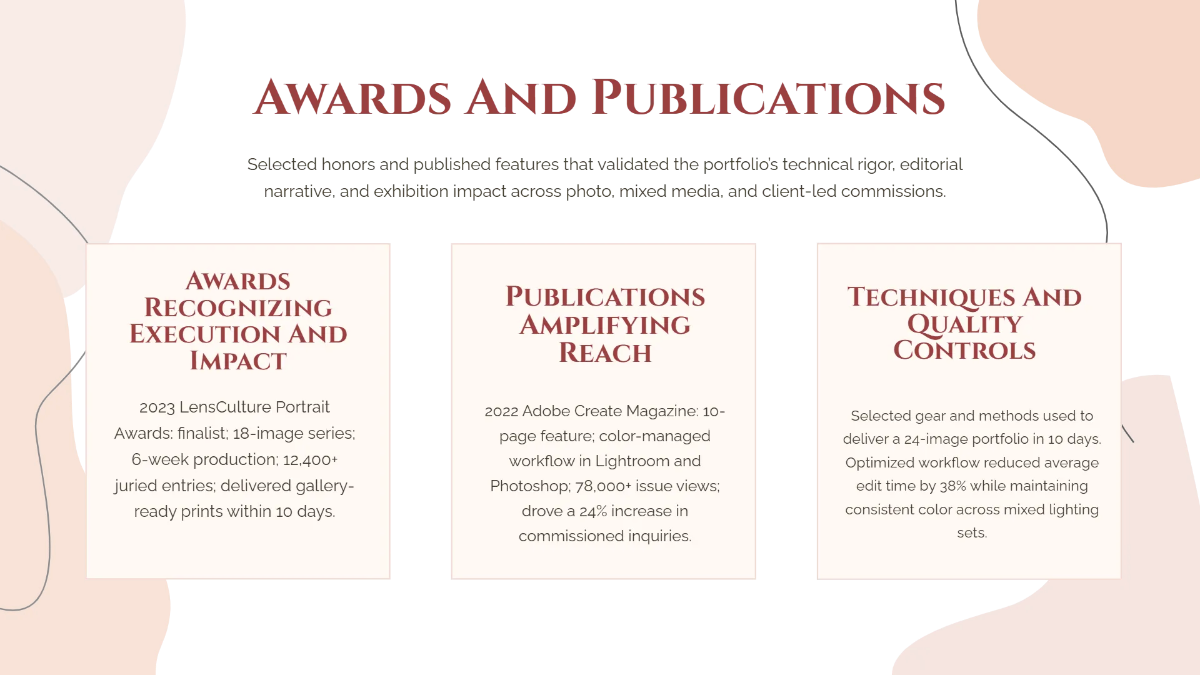 Free Art & Photography Portfolio Presentation Template to Edit Online