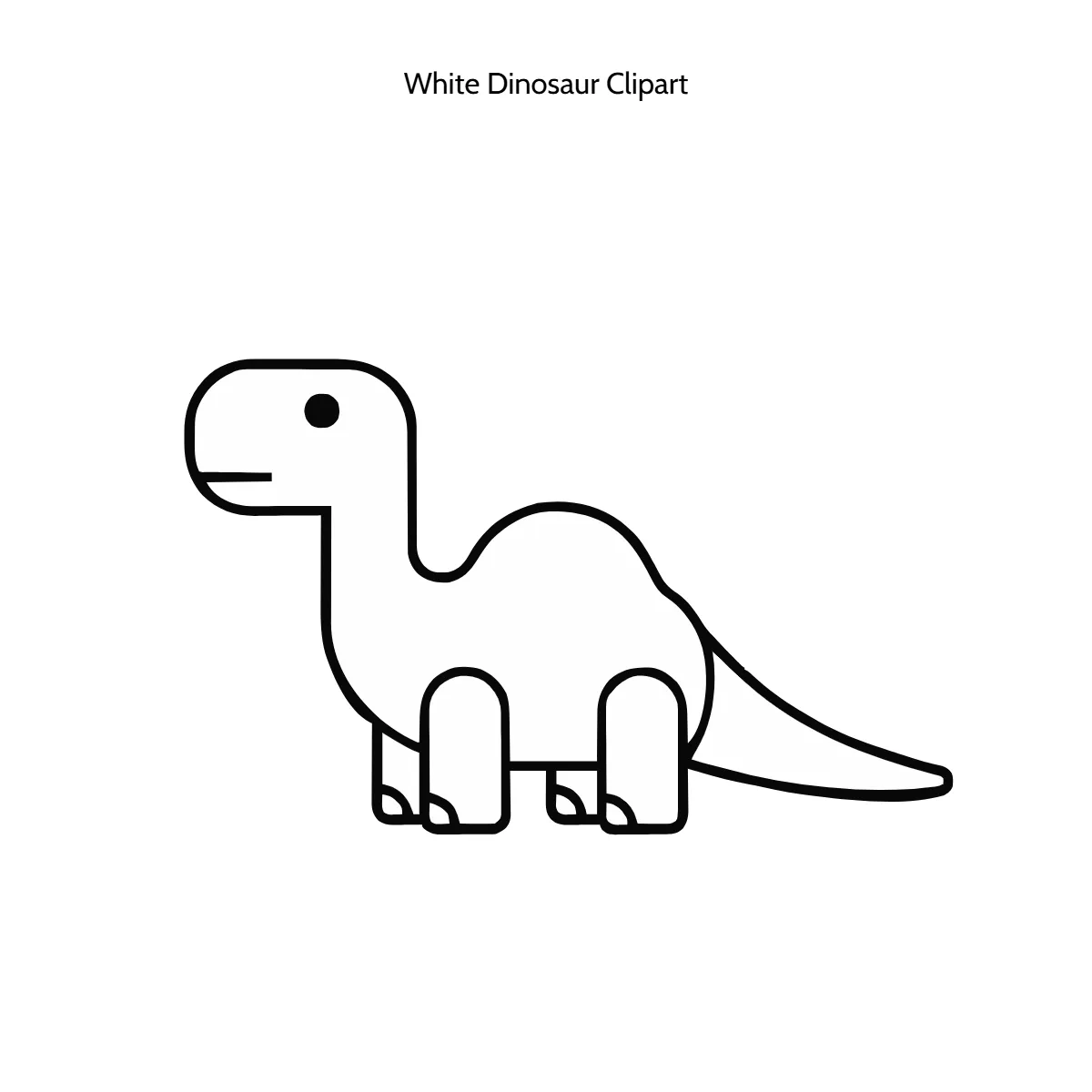 Free White Dinosaur Clipart Template to Edit Online