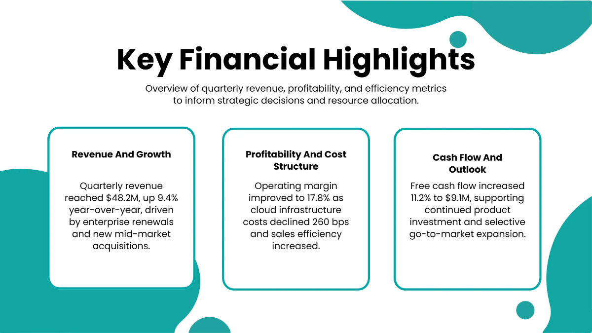 Free Quarterly Performance Presentation Template to Edit Online