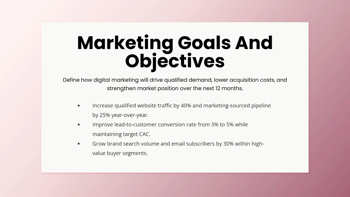Free Digital Marketing Strategy Presentation Template to Edit Online