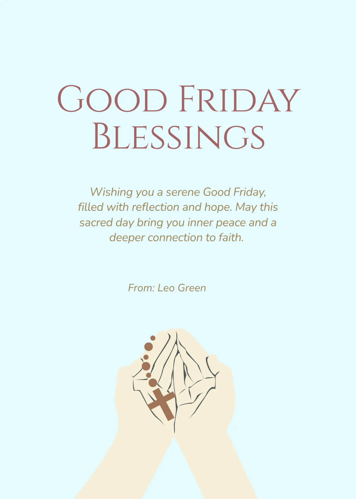 Free Serene Worship Good Friday Wishes Template to Edit Online