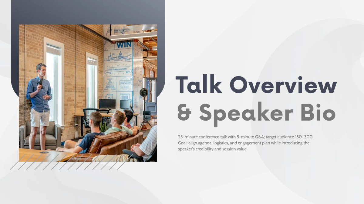 Free Conference Speaker Presentation Deck Template to Edit Online Free Conference Speaker Presentation Deck Template to Edit Online