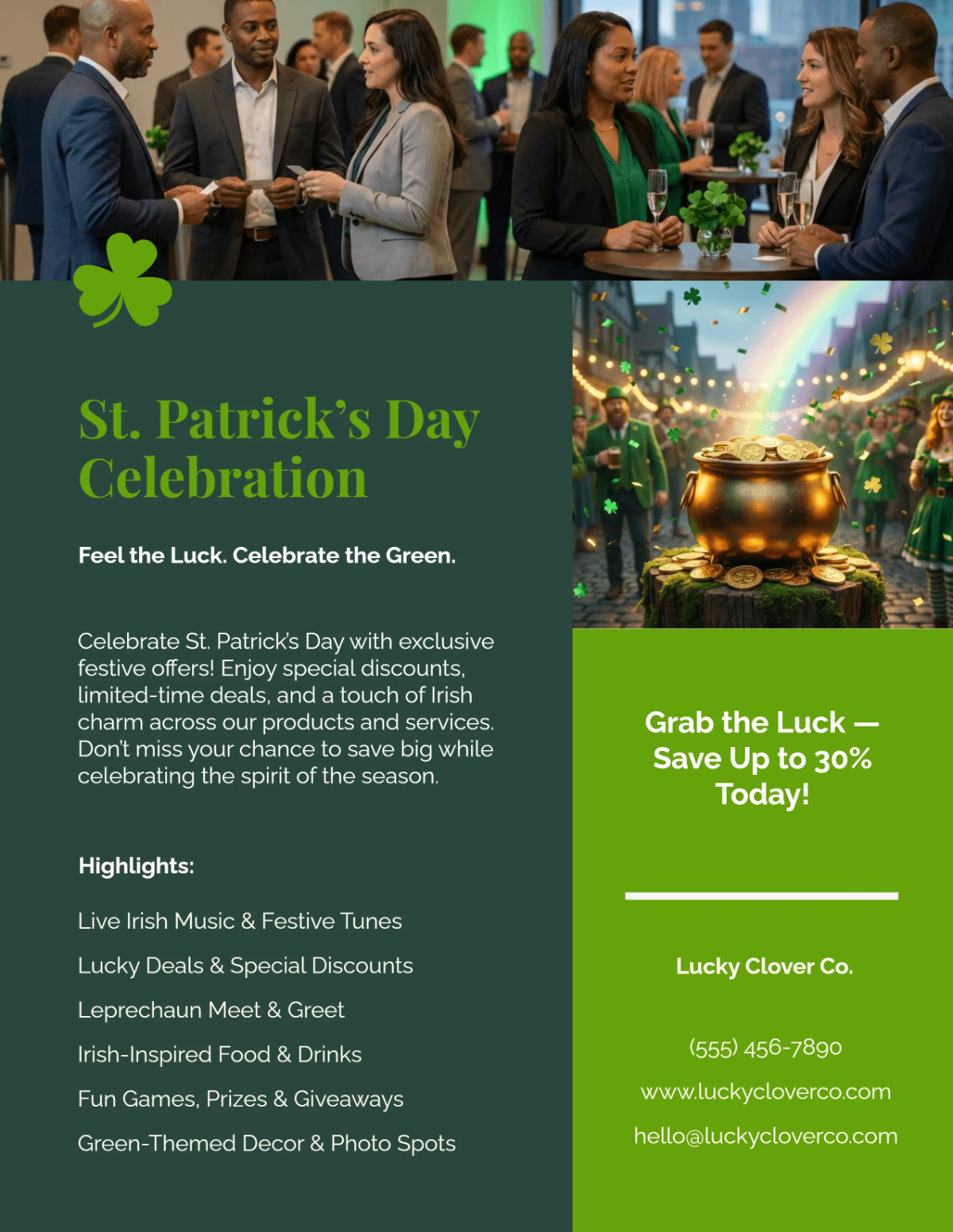 Free Promotional  St. Patrick's Day Flyer Template to Edit Online