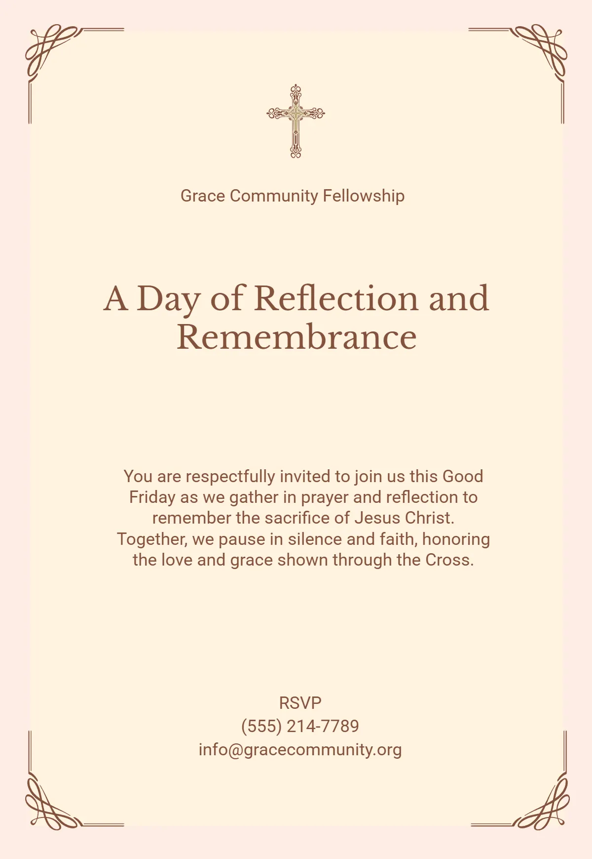 Free Good Friday Invitation Card Template to Edit Online
