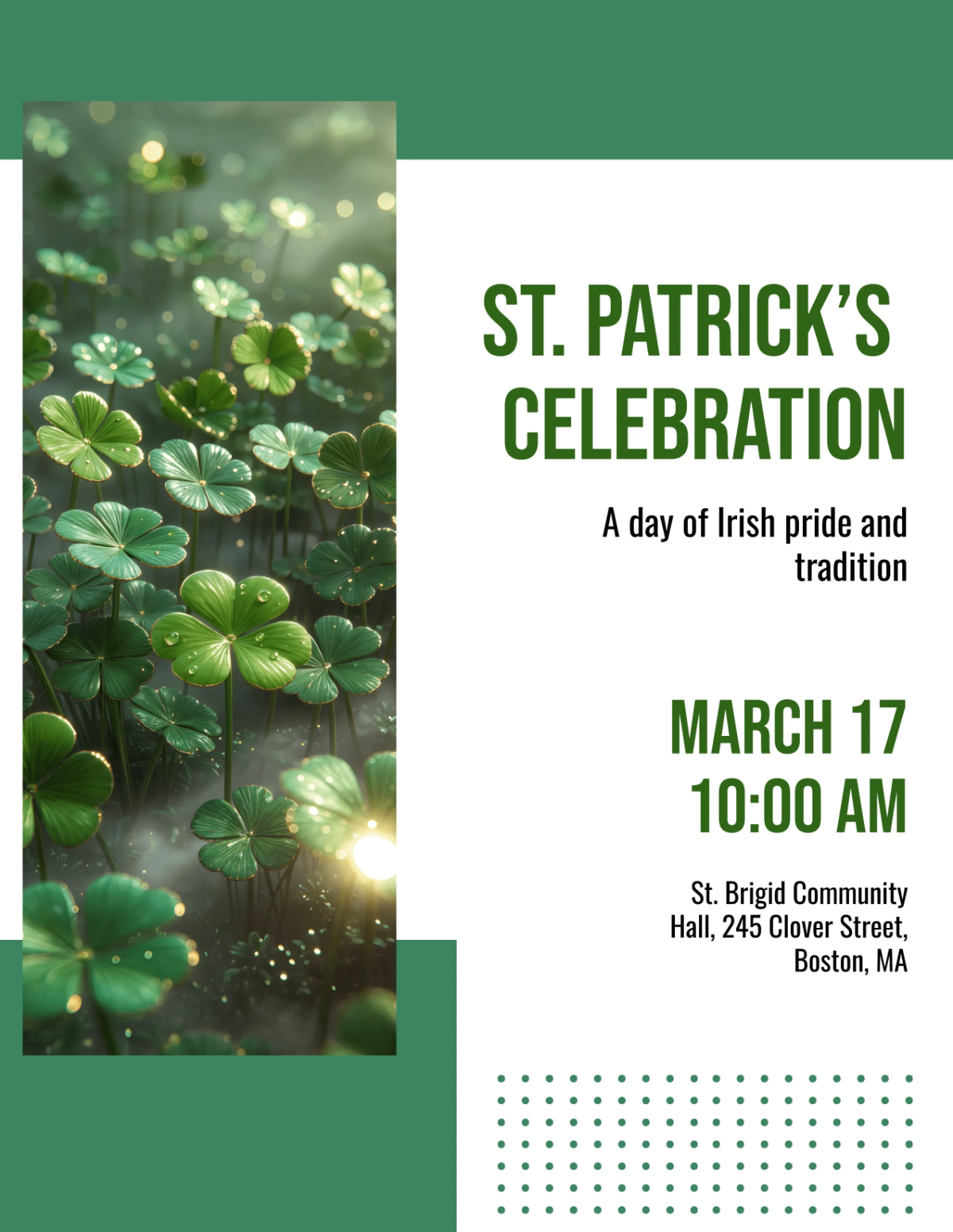 Free Classic St. Patrick’s Day Flyer Template to Edit Online
