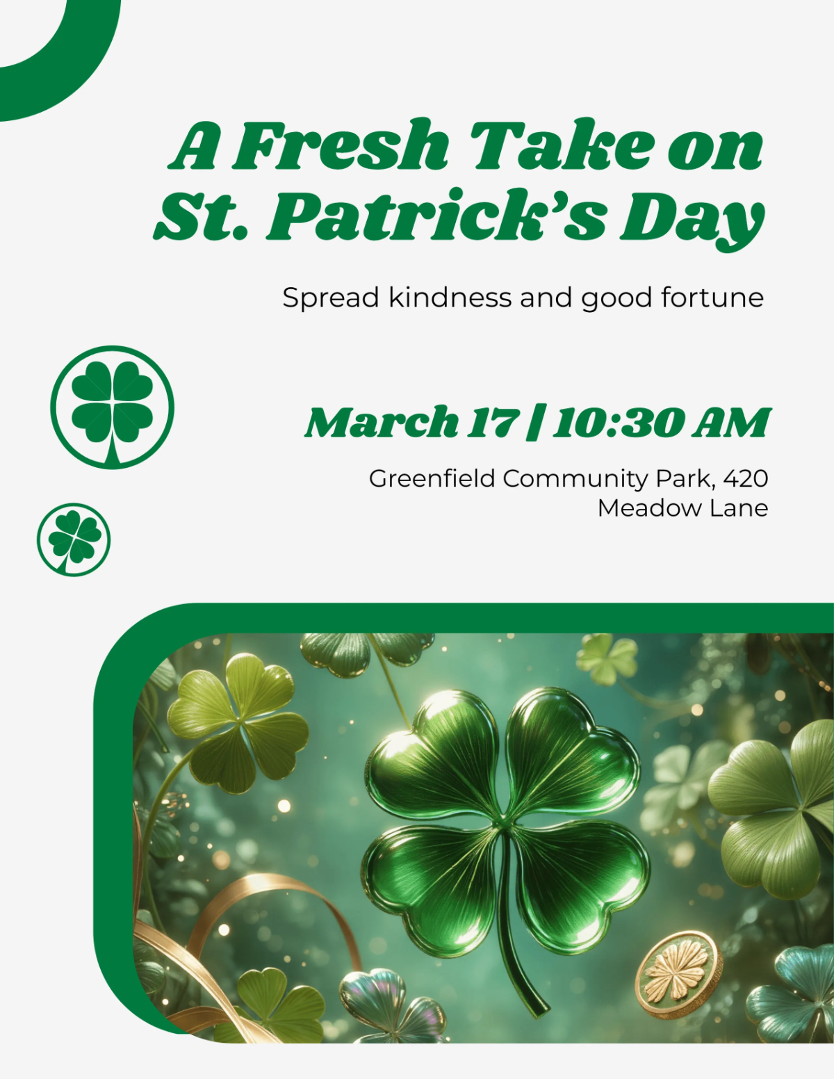 Free Fresh St. Patrick’s Day Flyer Template to Edit Online