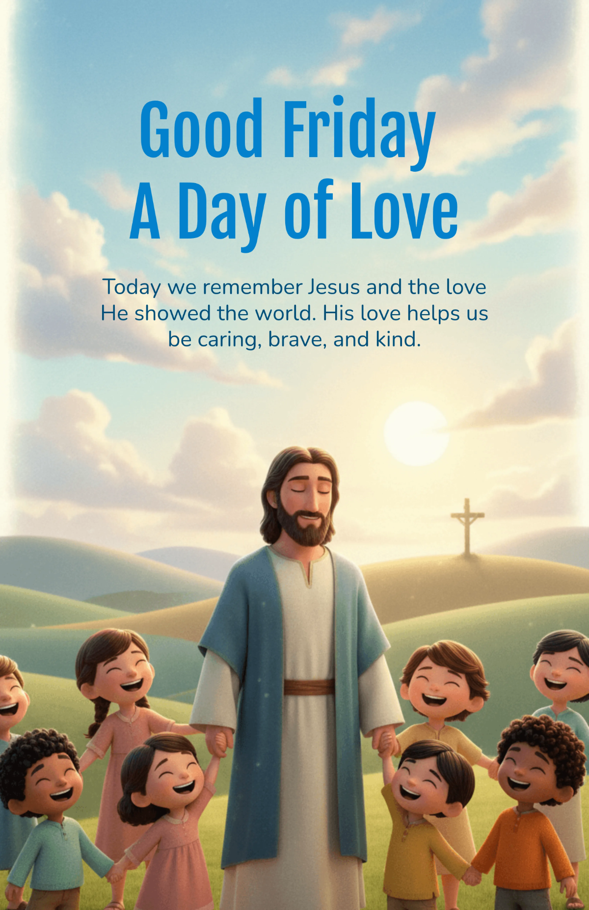 Free Kids Friendly Good Friday Poster Template to Edit Online