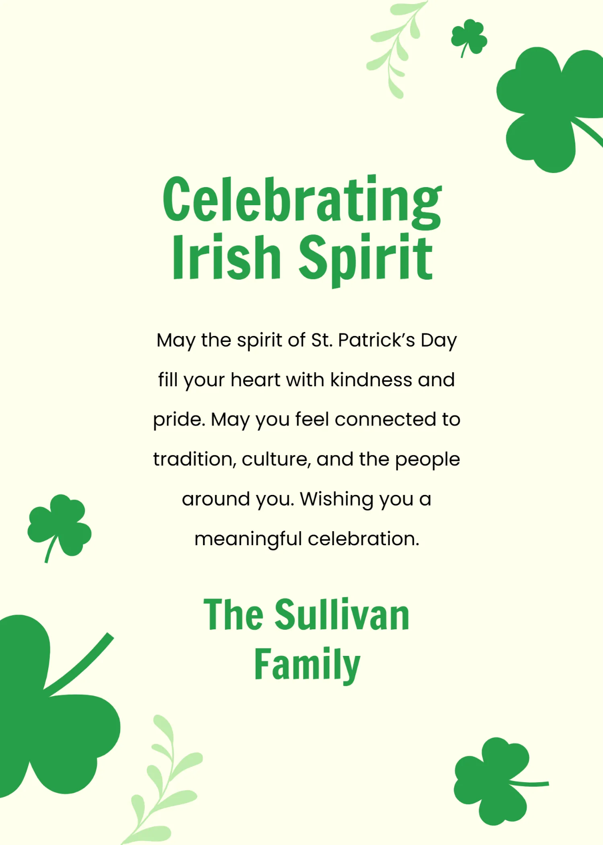Free Irish Spirit Animated St. Patrick’s Wishes Template to Edit Online