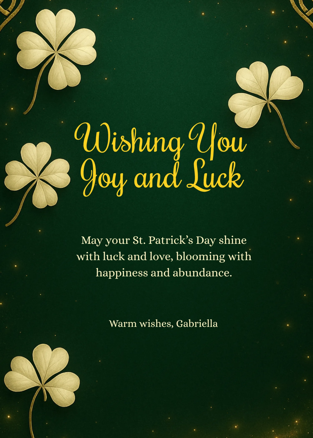 Free Elegant St. Patrick’s Day Animated Wishes Template to Edit Online
