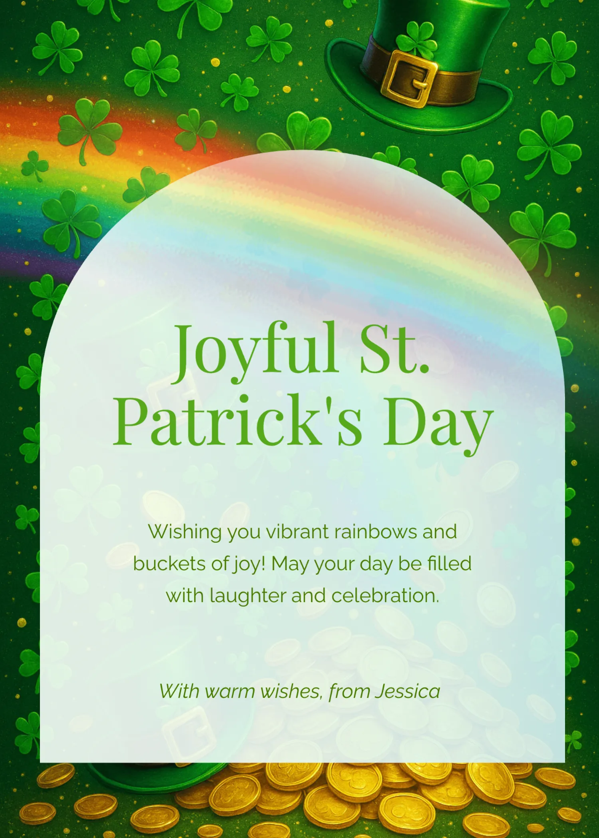 Free Animated Rainbow & Gold Wishes Template to Edit Online