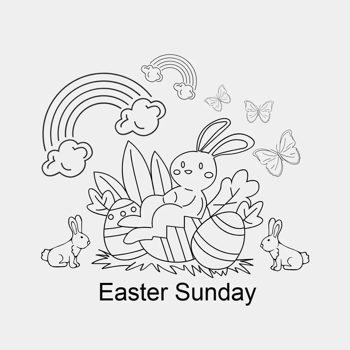 Free Easter Sunday Animated Outline Clip Art Templates to Edit Online