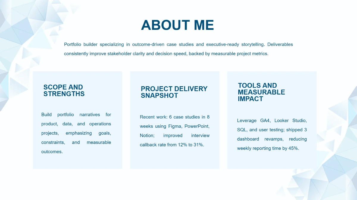 Free Professional Portfolio Presentation Template to Edit Online