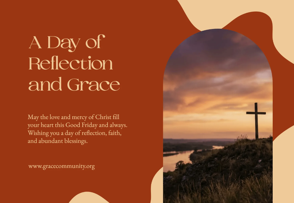 Free Good Friday Blessing Card Template to Edit Online