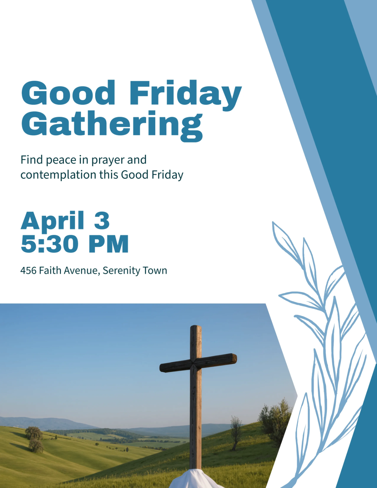 Free Meditative Good Friday Flyer Template to Edit Online