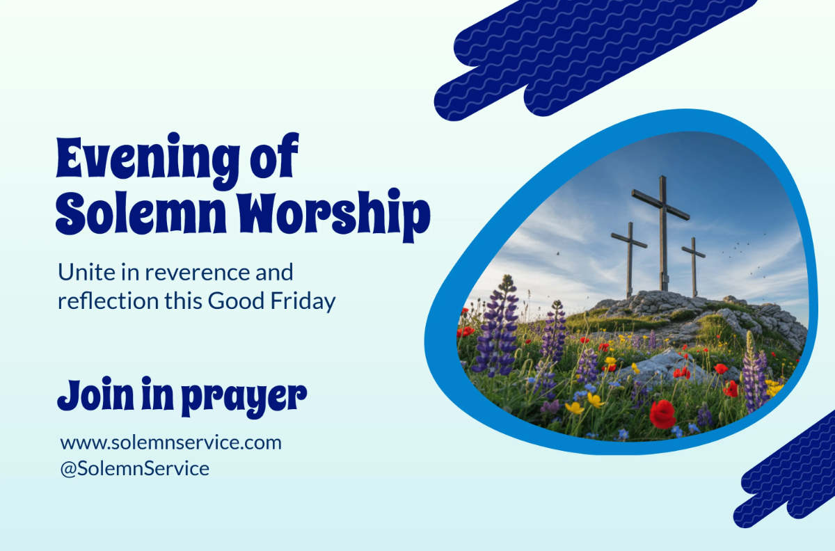 Free Solemn Worship Good Friday Banner Template to Edit Online