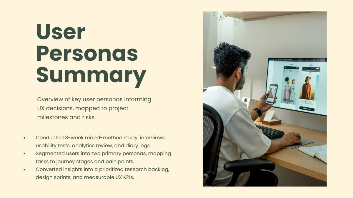 Free UX/UI Project Presentation Template to Edit Online