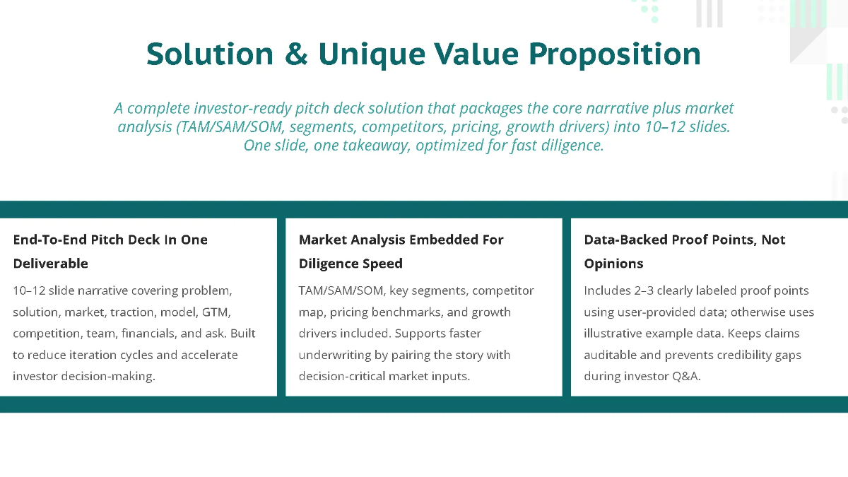 Free Market Analysis & Investor Pitch Deck Template to Edit Online