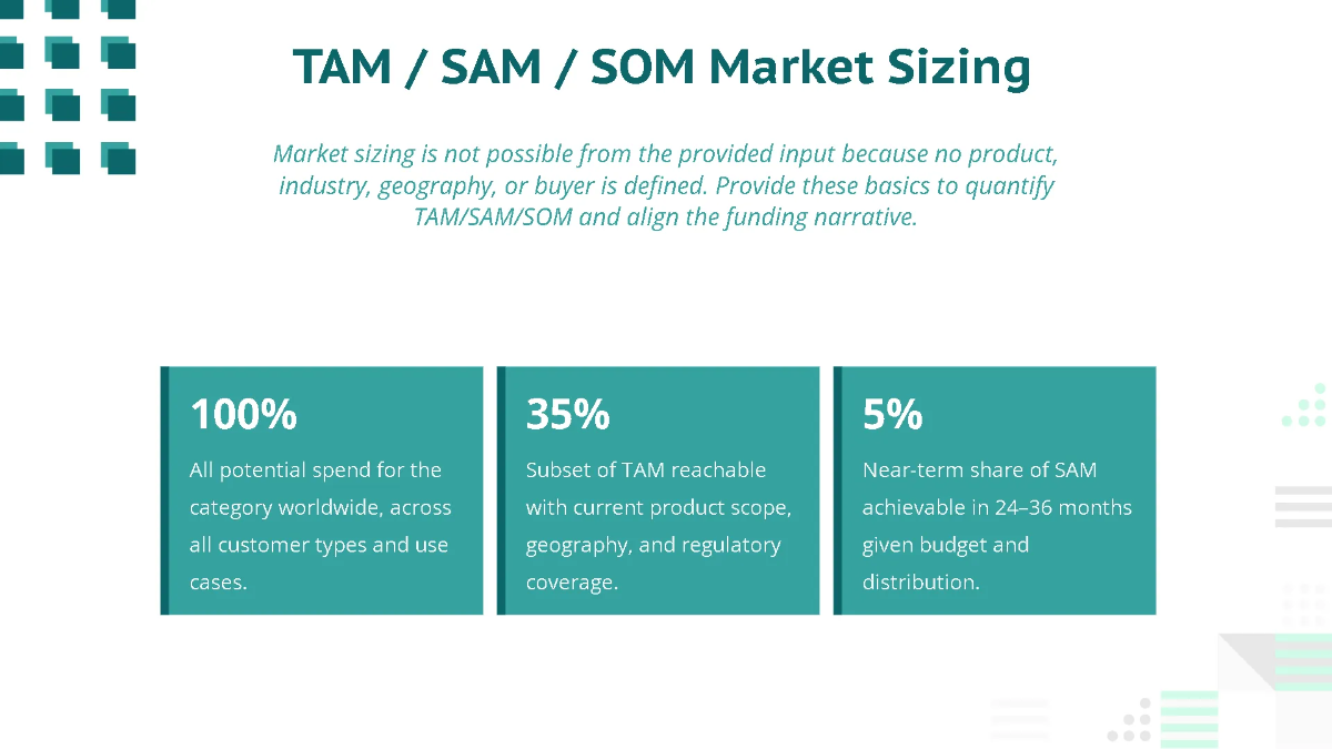 Free Market Analysis & Investor Pitch Deck Template to Edit Online