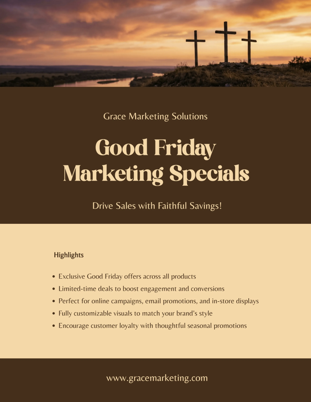 Free Marketing Good Friday Flyer Template to Edit Online