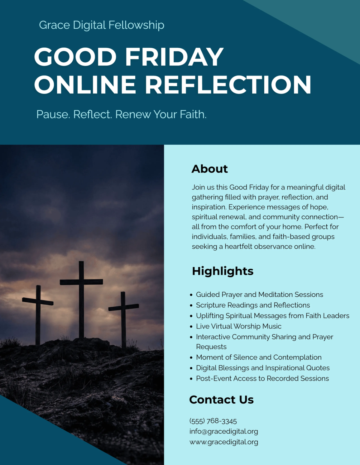 Free Digital Good Friday Flyer Template to Edit Online