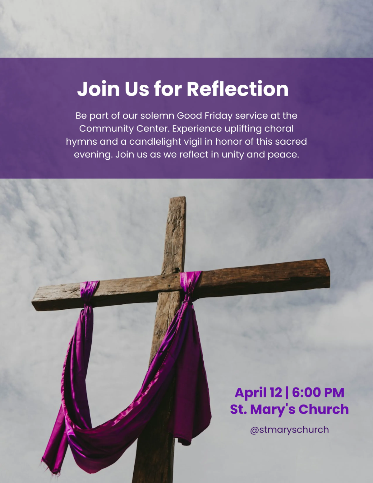 Free Community Good Friday Flyer Template to Edit Online
