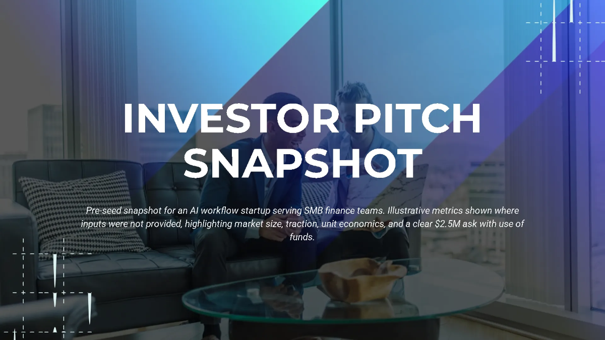 Free Investor-Friendly Startup Pitch Deck Template to Edit Online