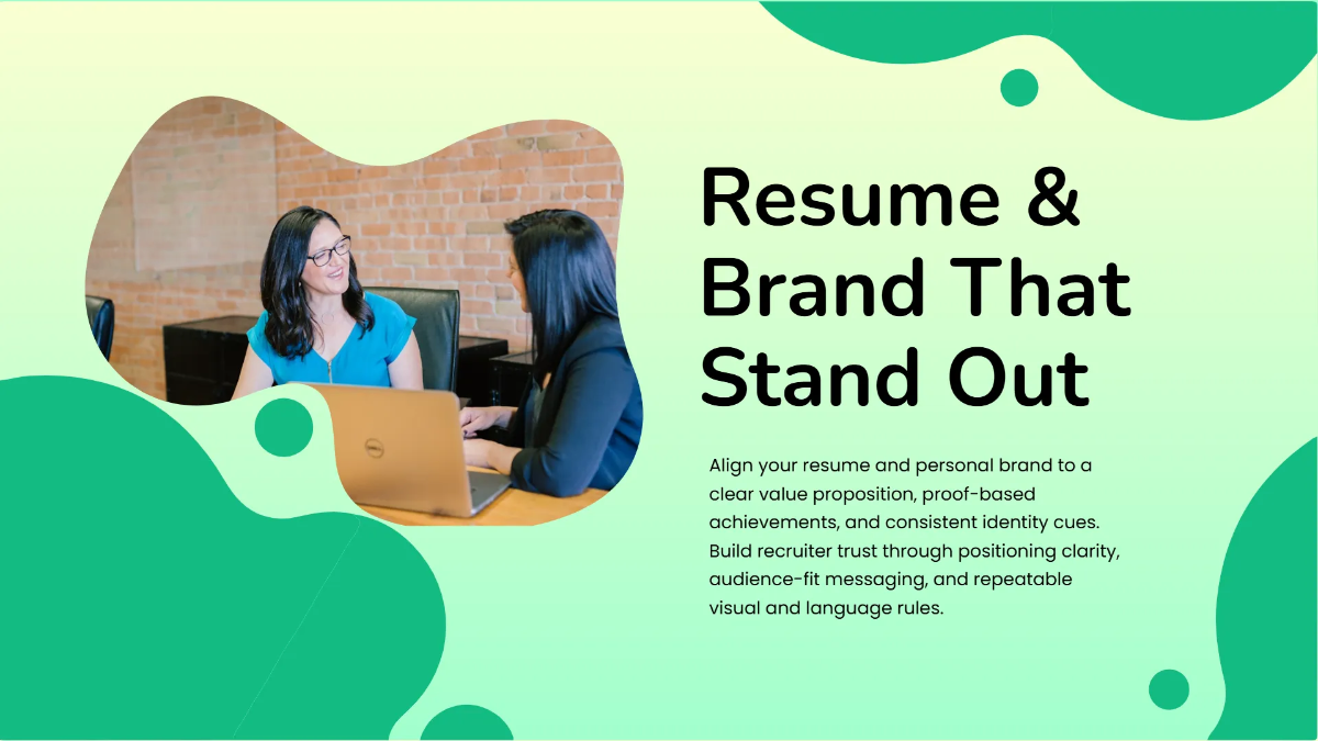 Free Resume and Personal Branding Presentation to Edit Online