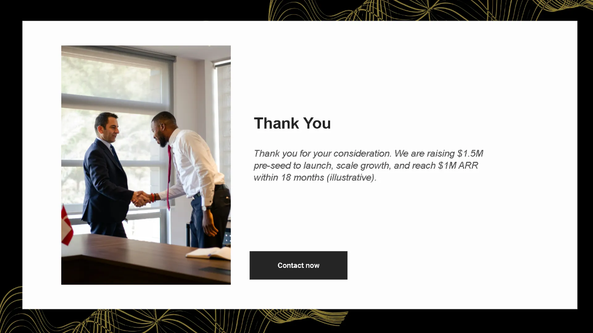 Free Startup Competition Funding Pitch Deck Template to Edit Online