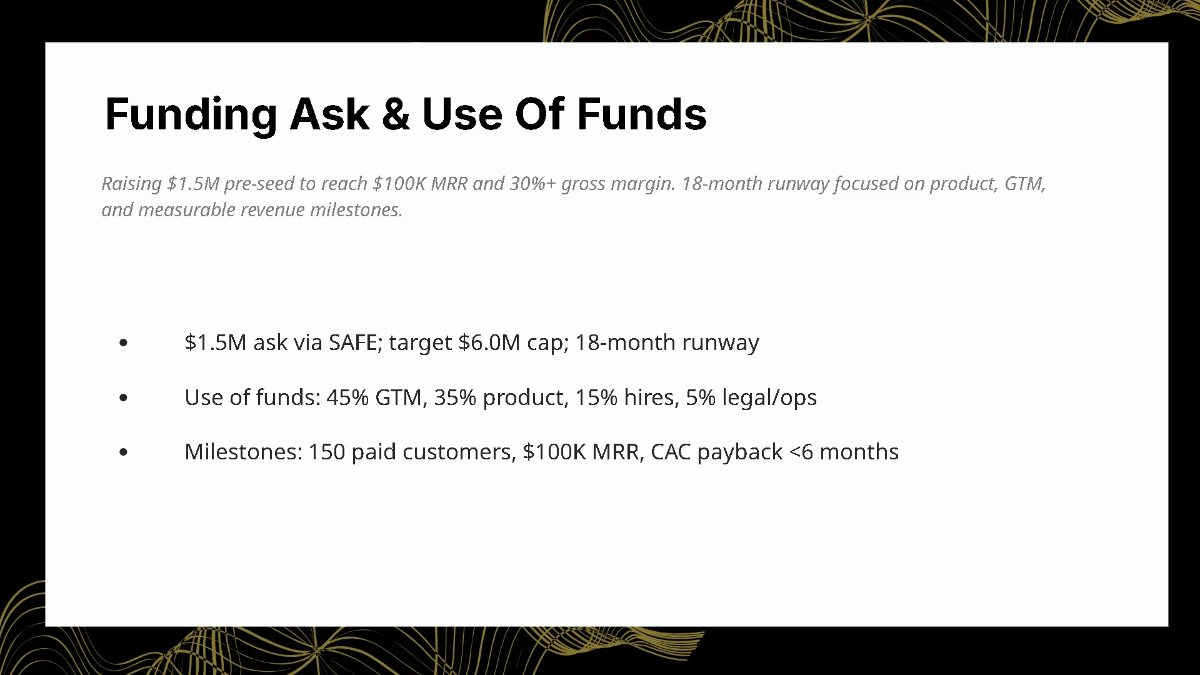 Free Startup Competition Funding Pitch Deck Template to Edit Online