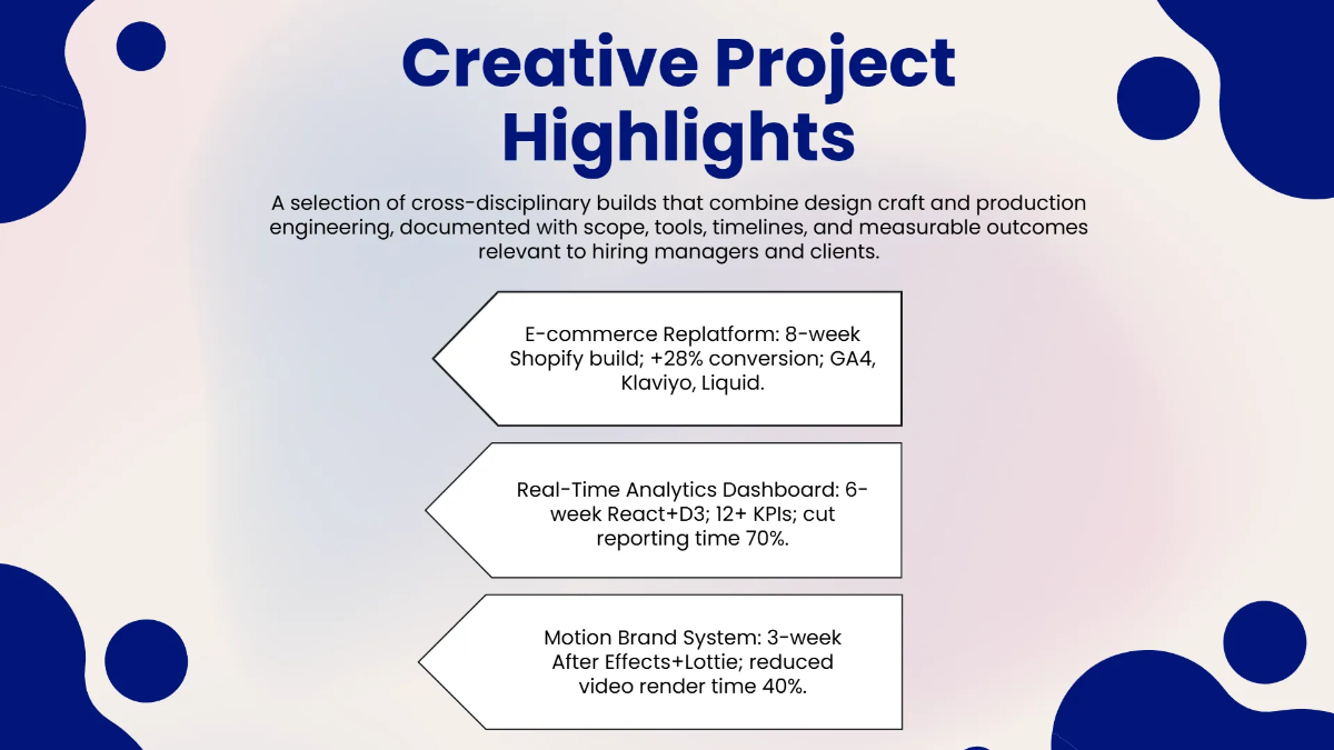 Free Portfolio Showcase Presentation Deck Template to Edit Online