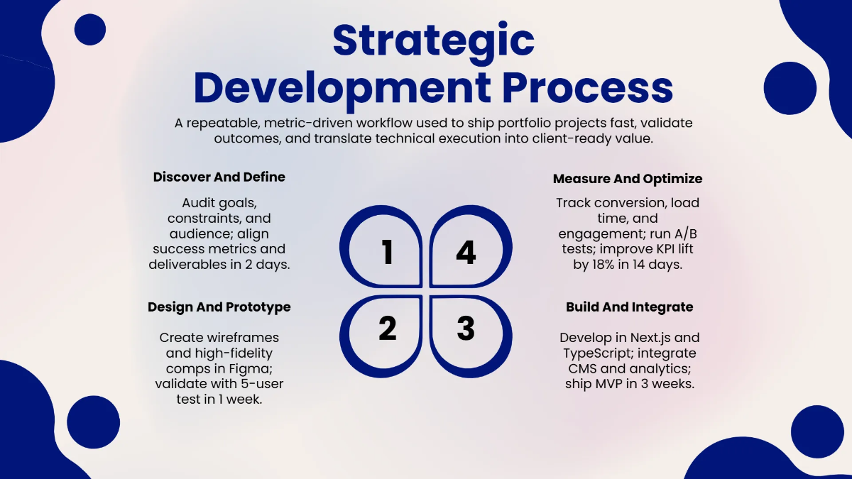 Free Portfolio Showcase Presentation Deck Template to Edit Online