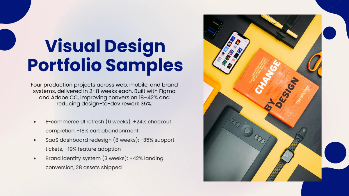 Free Portfolio Showcase Presentation Deck Template to Edit Online