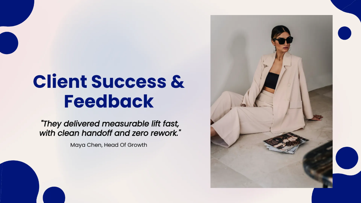 Free Portfolio Showcase Presentation Deck Template to Edit Online