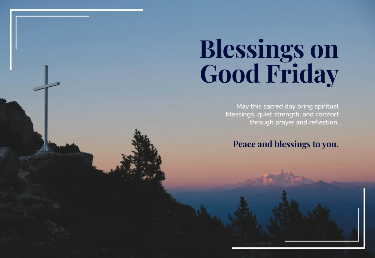 Free Solemn Worship Good Friday Card Template to Edit Online