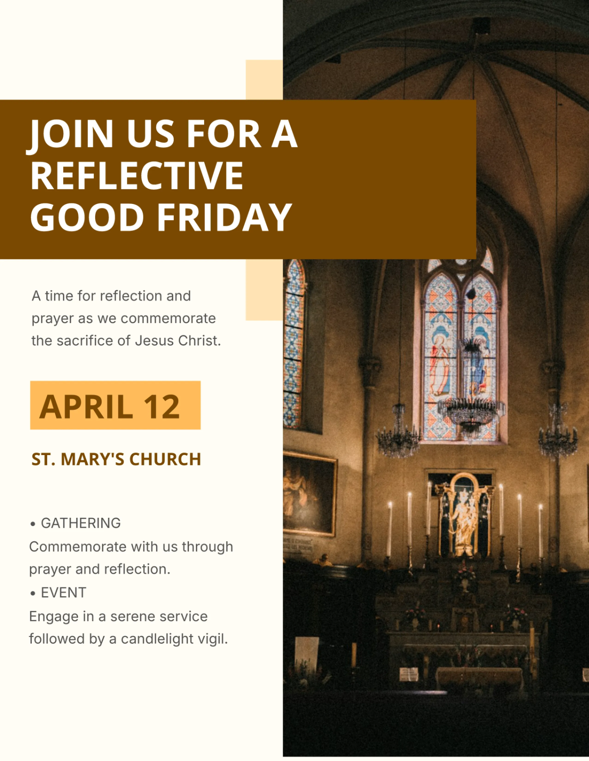 Free Peaceful Good Friday Flyer Template to Edit Online