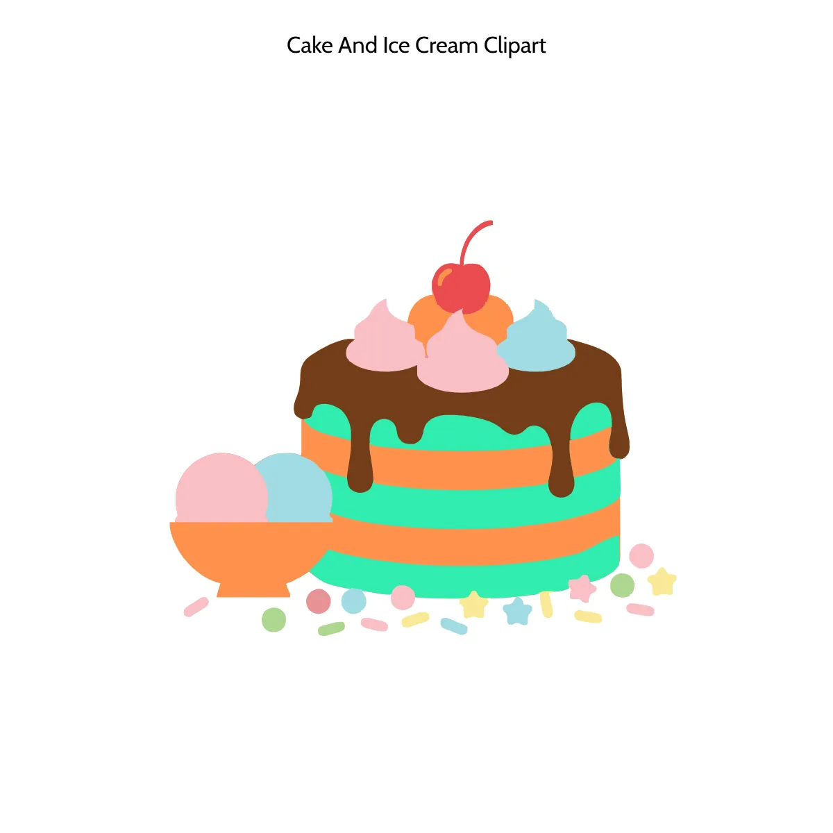 Free Cake And Ice Cream Clipart Template to Edit Online