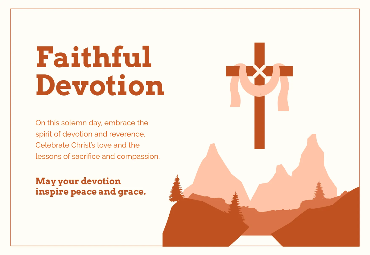 Free Holy Devotion Good Friday Card Template to Edit Online