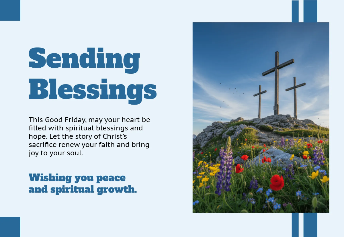 Free Spiritual Blessings Good Friday Card Template to Edit Online