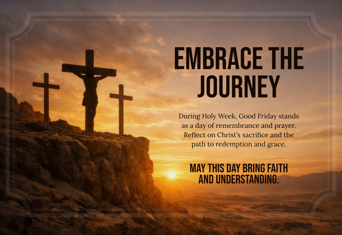 Free Holy Week Good Friday Card Template to Edit Online