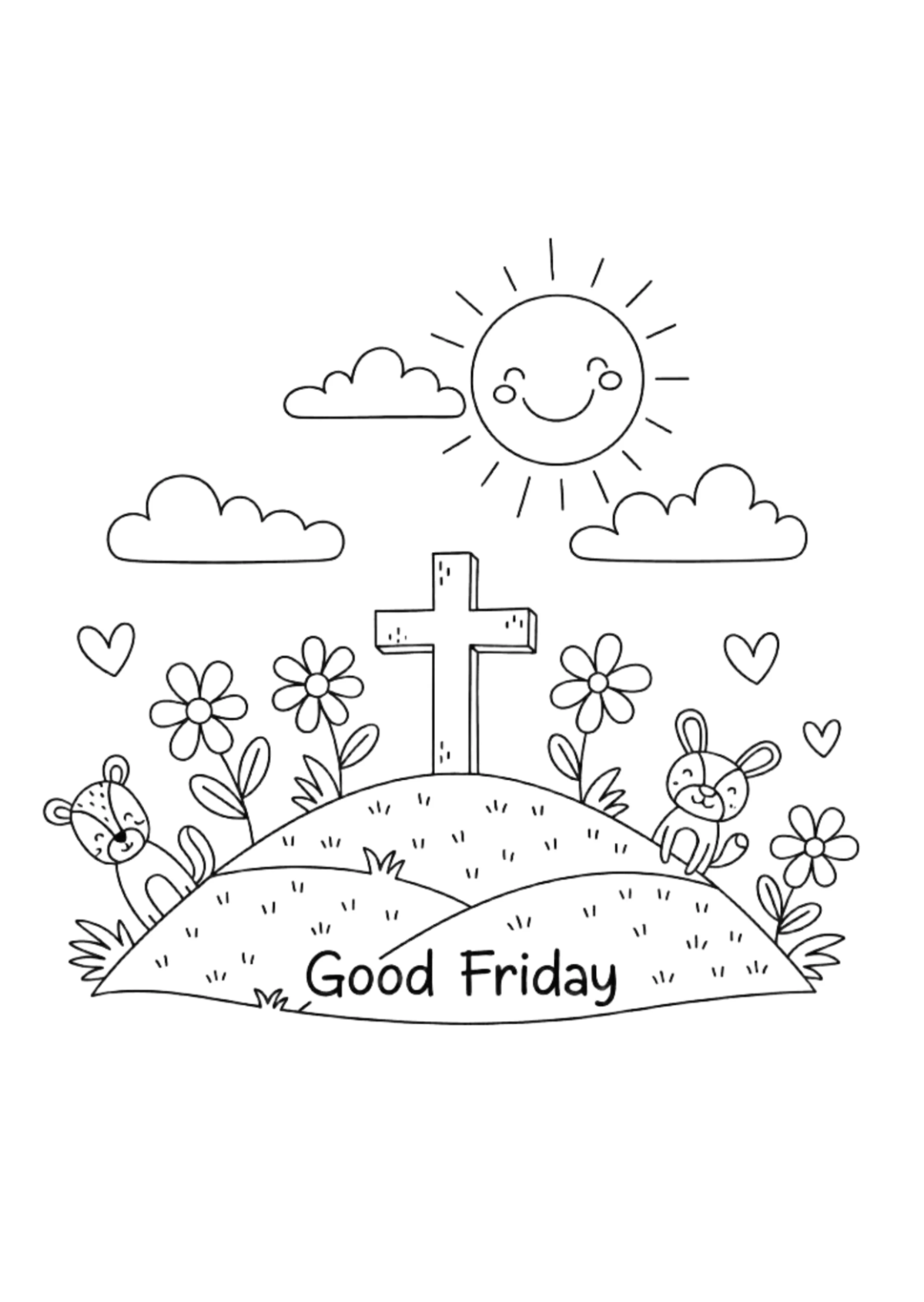 Free Good Friday kids friendly Drawing Template to Edit Online
