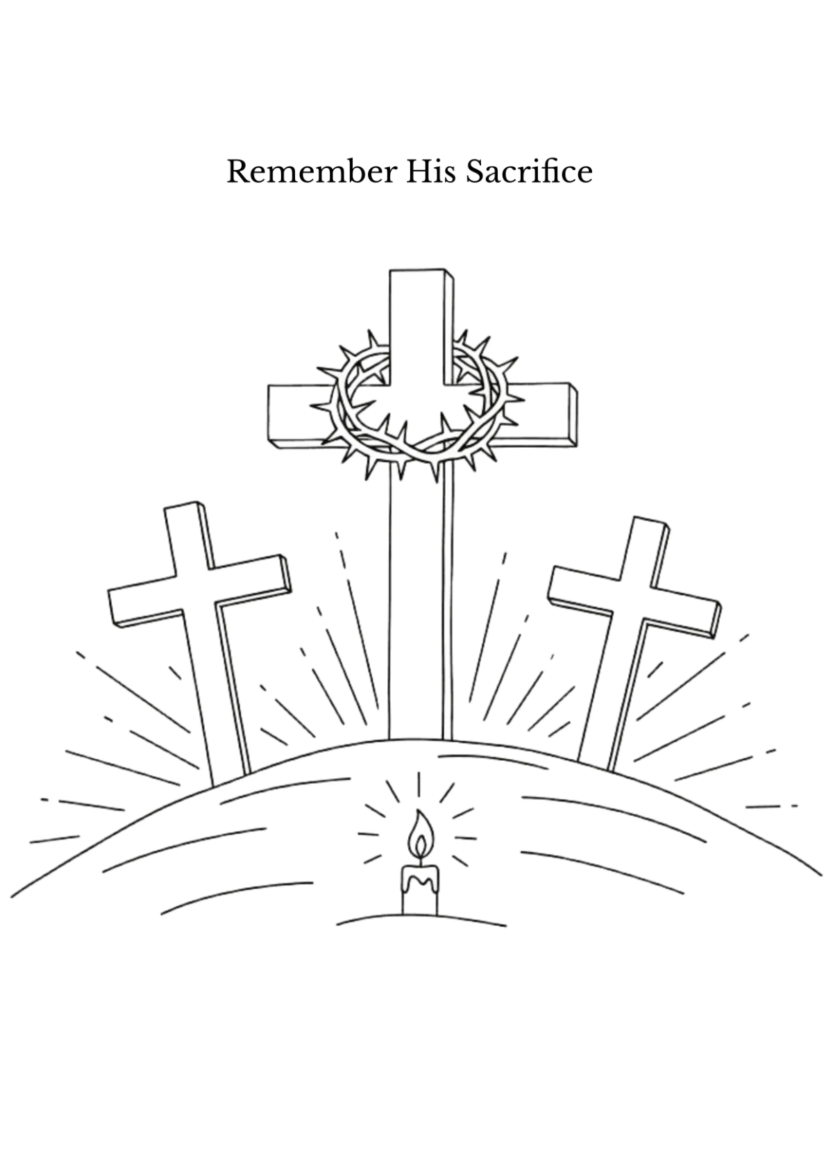 Free Crucifix Good Friday Drawing Template to Edit Online